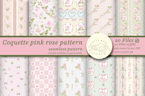 Coquette Pink Rose Seamless Pattern