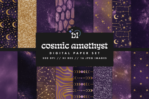 Cosmic Amethyst Galaxy Digital Paper – A Versatile Resource for Creative Projects