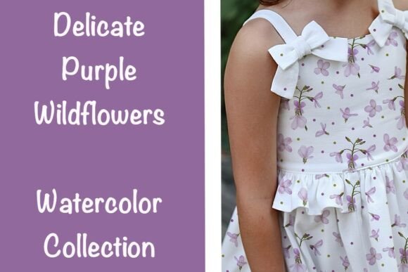 Delicate Purple Wildflowers – Watercolor: A Versatile Botanical Design Asset