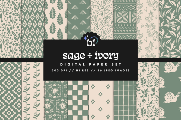 Ivory Sage Digital Paper: Elevate Your Creative Projects with Timeless Textures