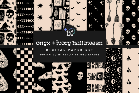 Onyx Ivory Halloween Digital Paper: Creative Uses for Designers and Craft Enthusiasts