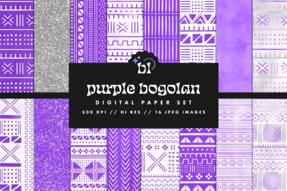 Purple Bogolan Digital Paper