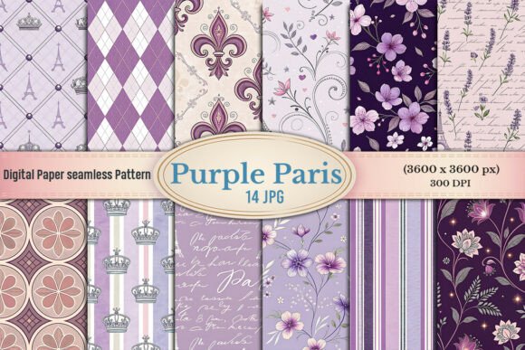 Purple Paris Digital Paper Bundle: A Creator’s Essential for Stunning Projects