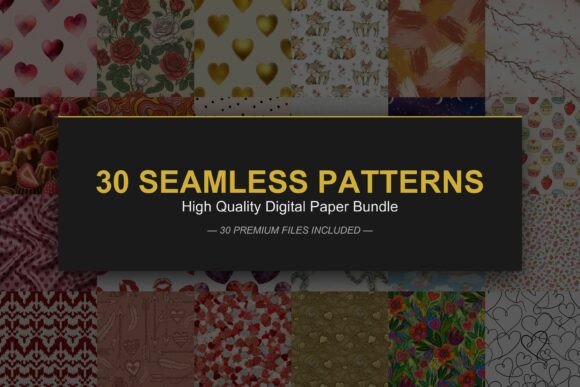 Seamless Valentine’s Day Digital Paper for Creative Projects