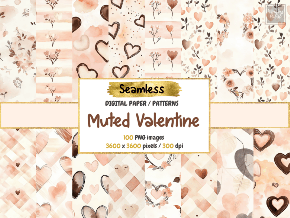 Soft Elegance for Creative Projects: Muted Valentine Seamless Digital Paper