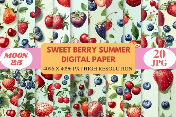 Sweet Berry Summer Digital Paper: A Playful Design Resource