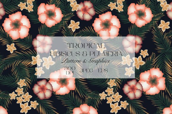 Tropical Hibiscus Plumeria Pattern: A Vibrant Addition to Your Design Workflow