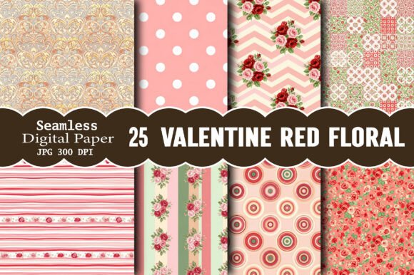 Unleash Creativity with Valentine Red Floral Digital Paper