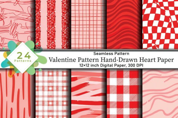 Valentine Pattern Hand Drawn Heart Paper: A Timeless Addition to Your Creative Projects