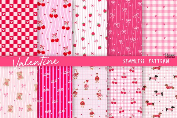 Valentine Pattern Heart Bow Bundle Png: A Versatile Design Kit